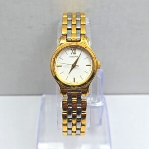 Womens Pulsar By Seiko Gold Silver Two Tone Watch New Battery V811-X019 Runs